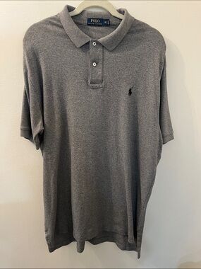 Polo by Ralph Lauren Men's Heather Gray Polo with Embroidered Logo